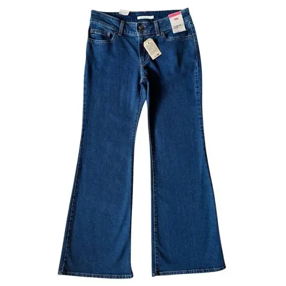 Levi's Superlow Flare Jeans Low Rise Denim Slim Fit Dark Wash Y2K 31x32 - Picture 1 of 9